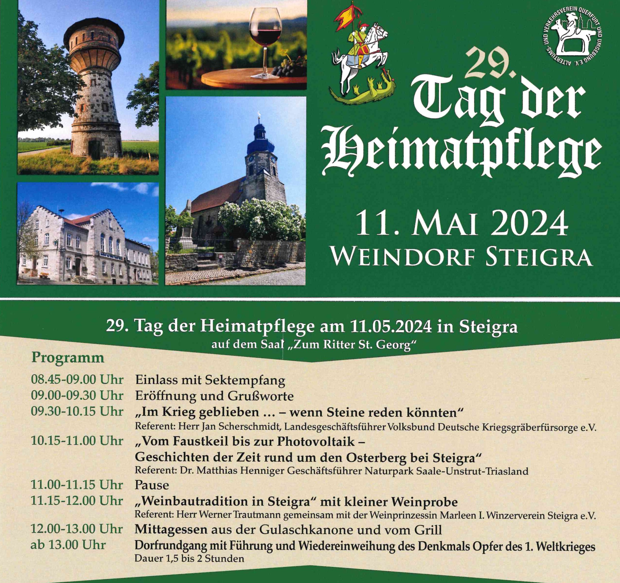 Tag der Heimatpflege 1n Steigra am 11.05.2024 mit dem Heimatverein Steigra e.V.